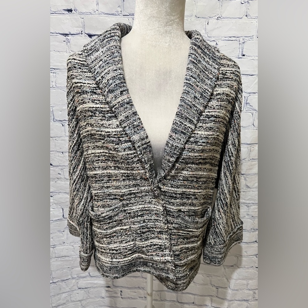 Splendid Textured Tweed Woven Multicolor Dolman Oversize Cardigan Medium